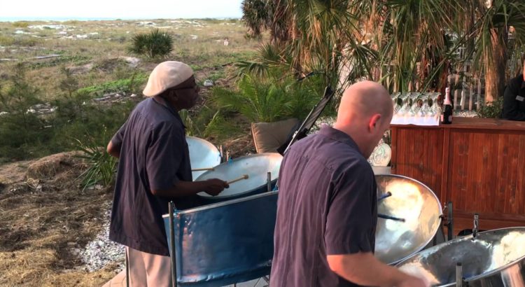 Johnny and Dave playing steel drums on Clearwater Beach